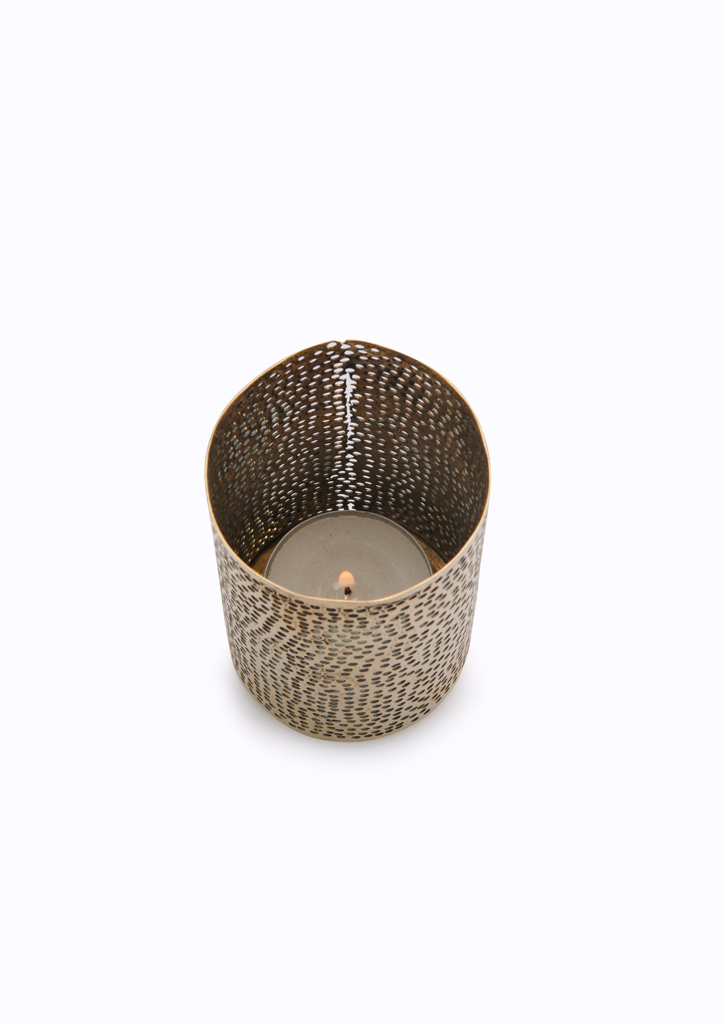 Brass Dotty Candle Holder
