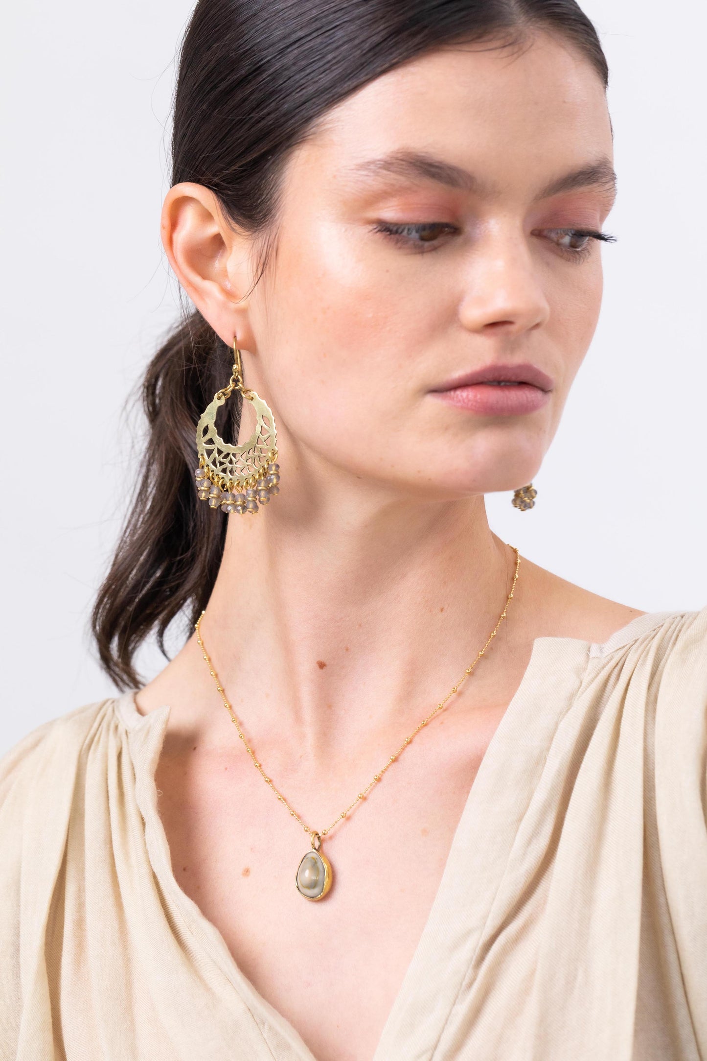 Marrakech Earrings :: Ash Grey hues