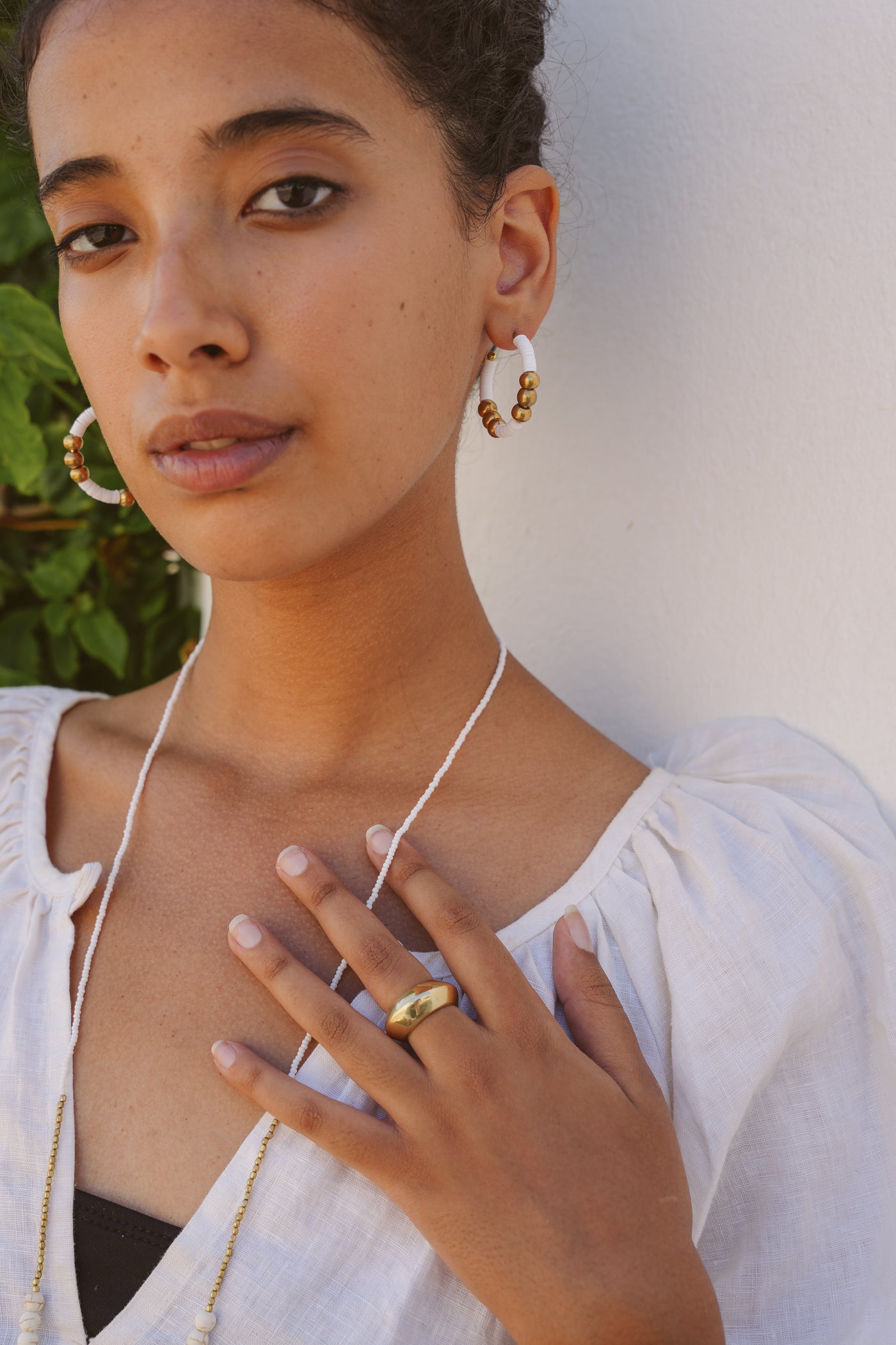 Ntesh Hoops with a touch of Ethiopia:: Ivory Hues