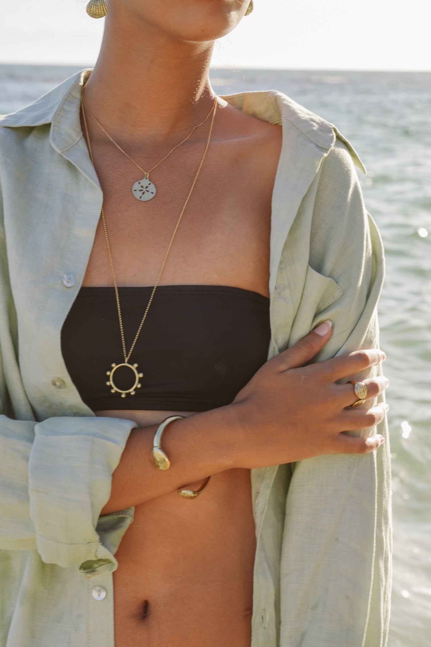 Baby Sand dollar Necklace:: Assorted Chains