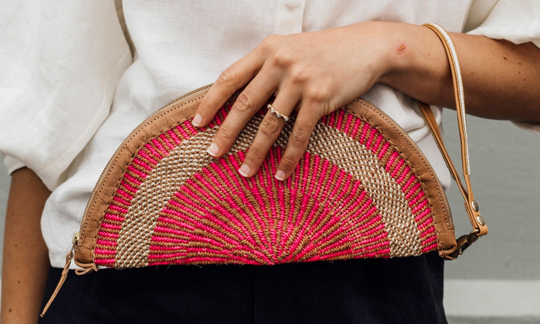 Fine Weave Sisal Clutch Bag