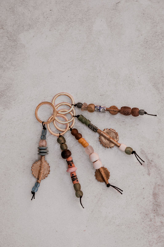 African Trade bead Key rings