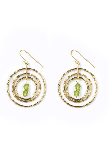 Che Shale Hoops :: Peridot Stones