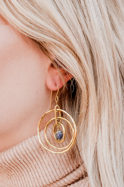 Che Shale Hoops :: Lapis Lazuli Stones