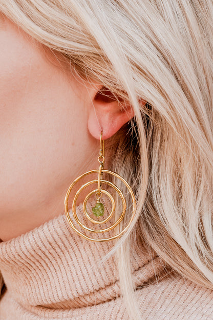 Che Shale Hoops :: Peridot Stones