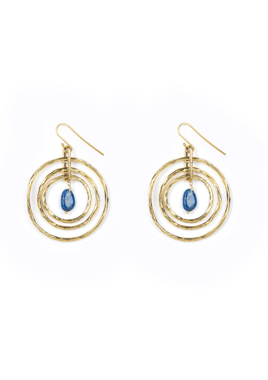 Che Shale Hoops :: Lapis Lazuli Stones