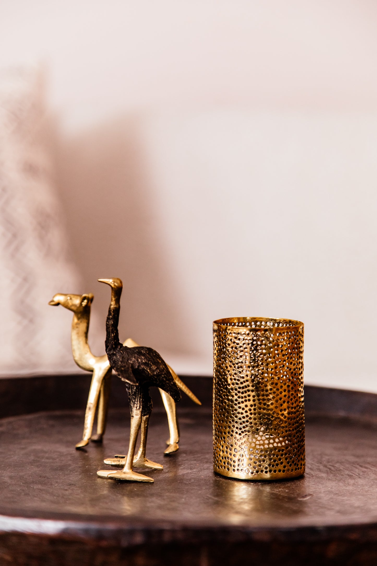 Brass Dotty Candle Holder