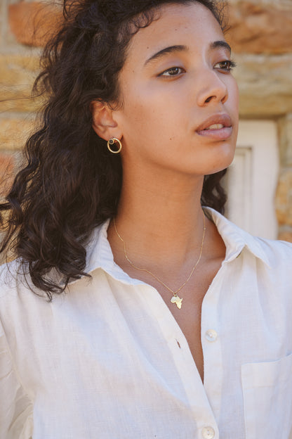 Full Circle Earrings with Black Cowhorn