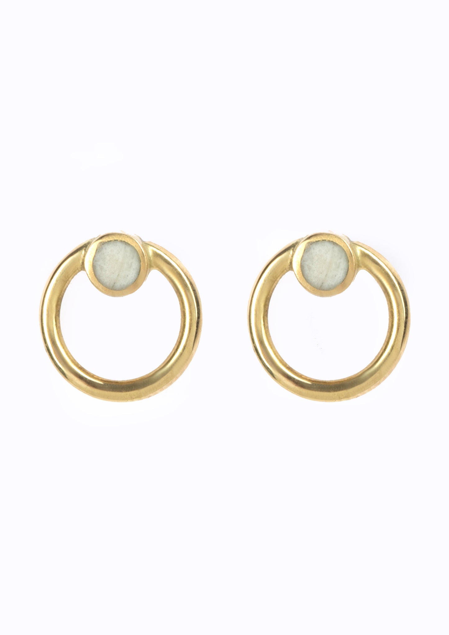 Full Circle Earrings with White Cowbone