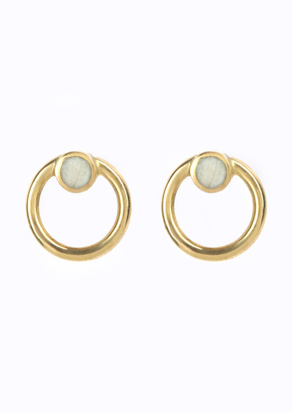 Full Circle Earrings with White Cowbone