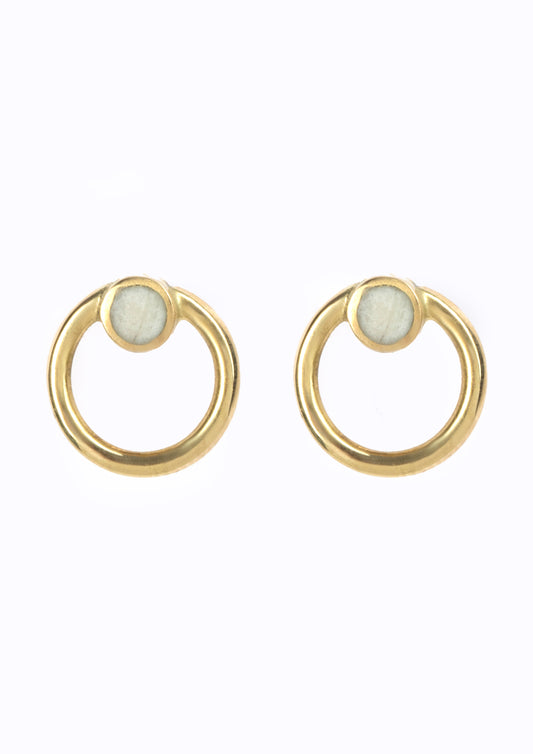 Full Circle Earrings with White Cowbone