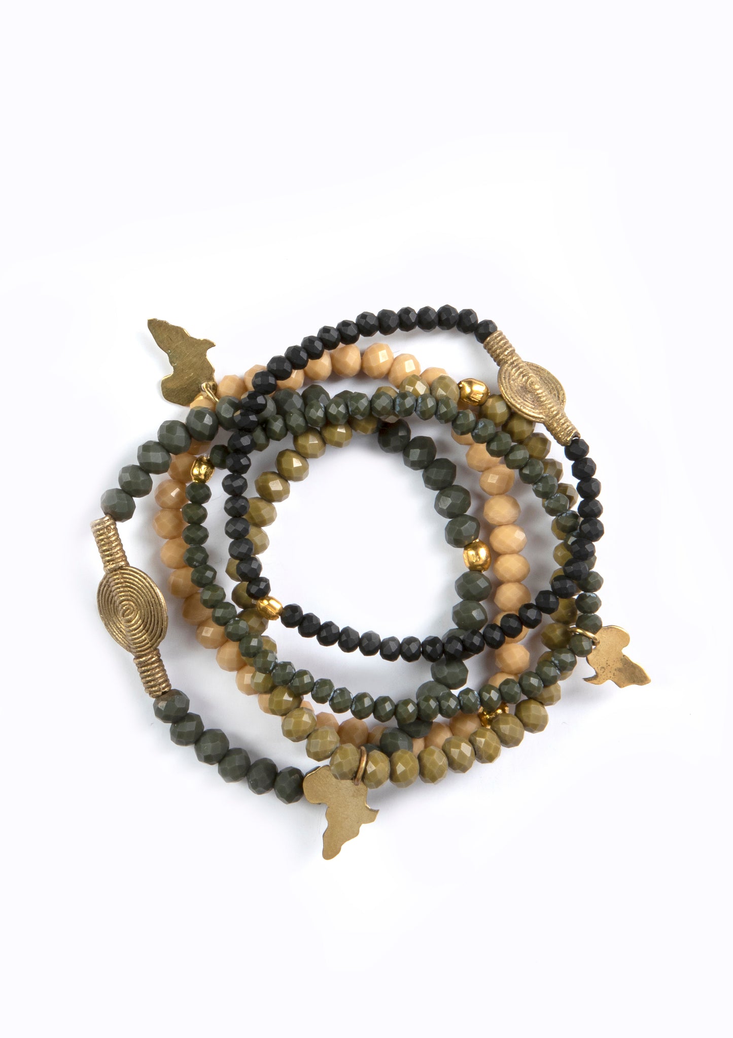 Juju Bracelets, Glass Beads, Safari Hues