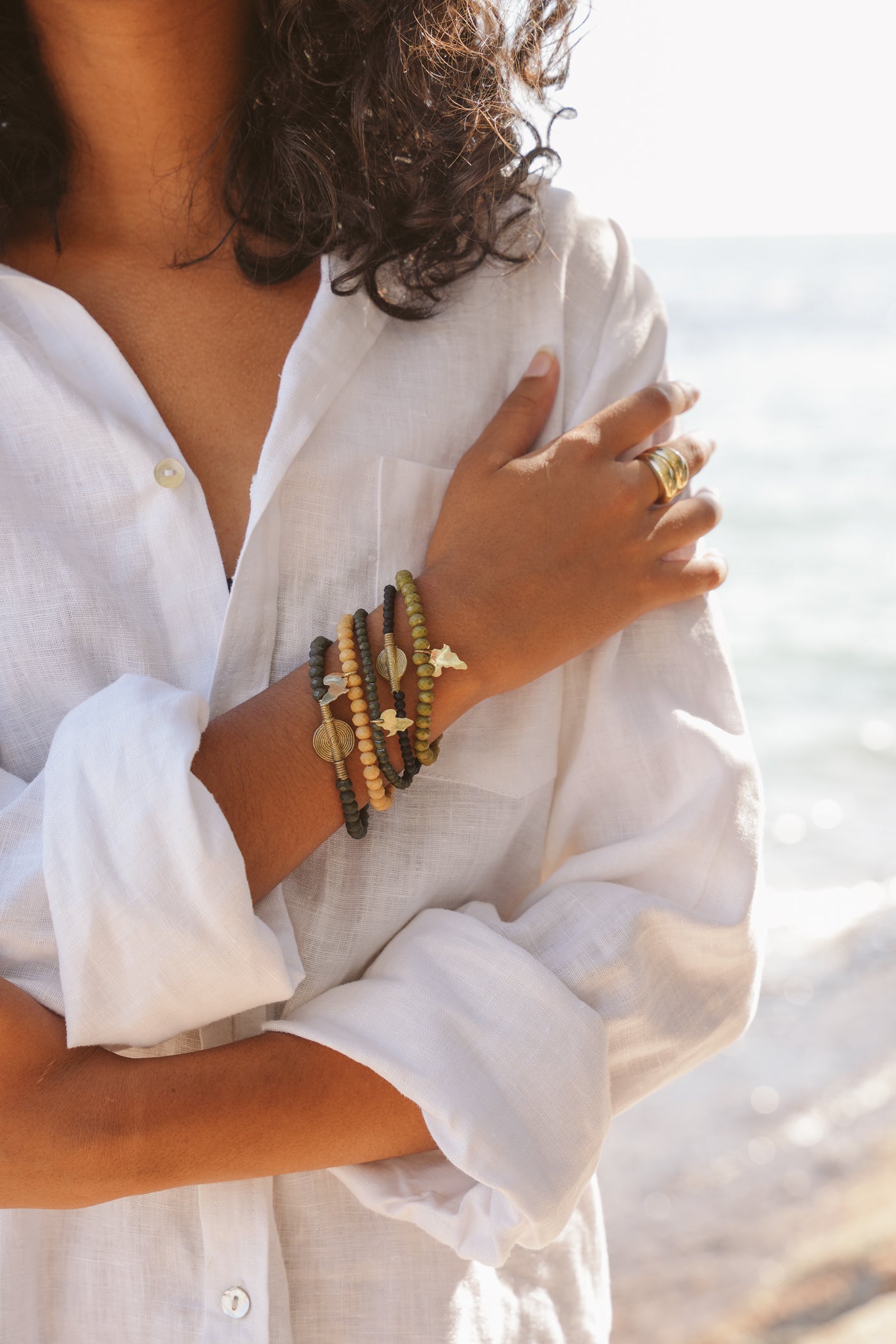 Juju Bracelets, Glass Beads, Safari Hues