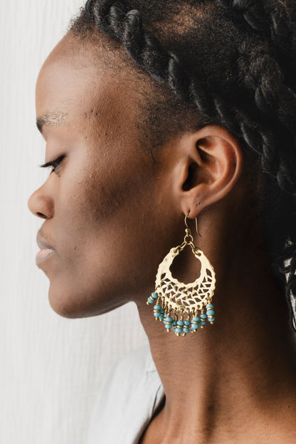 Marrakech Earrings :: Sea Blue hues