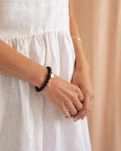 Unisex Lava Bead Bracelet :: with assorted charms