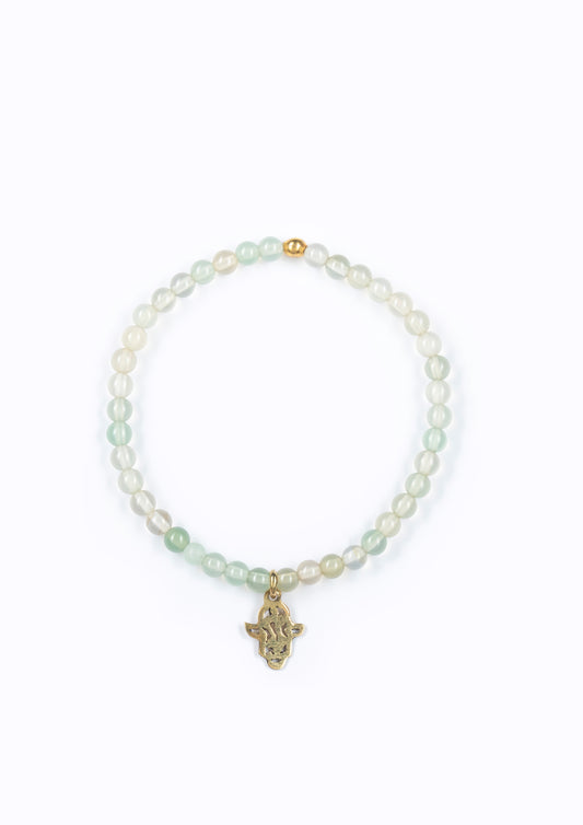 Juju Bracelets with Baby hamsa hand :: Soft grape hue stones