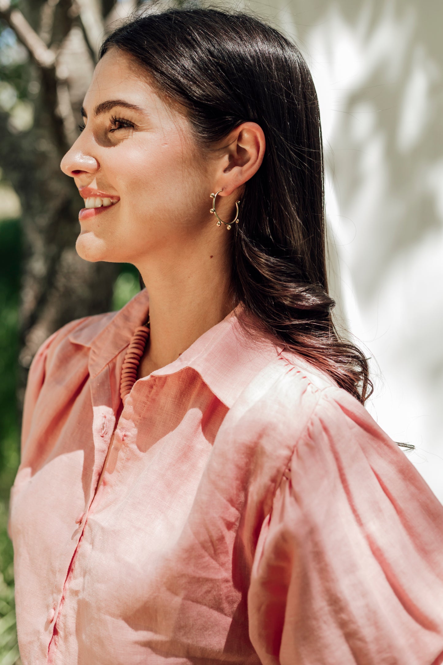 Baby Octopus Hoops Brass