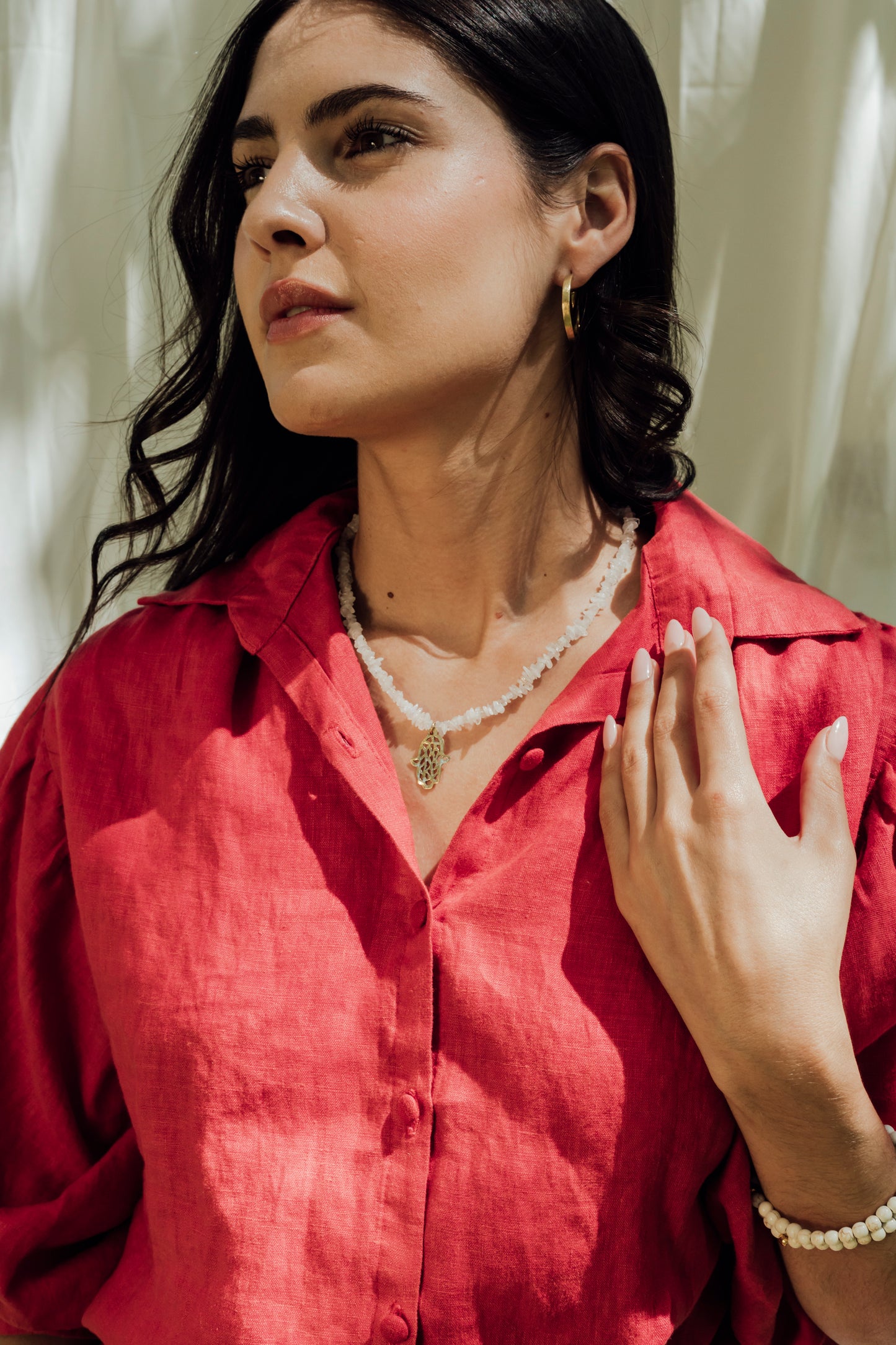 Pwani Necklace with Moonstone stones:: Assorted Charms