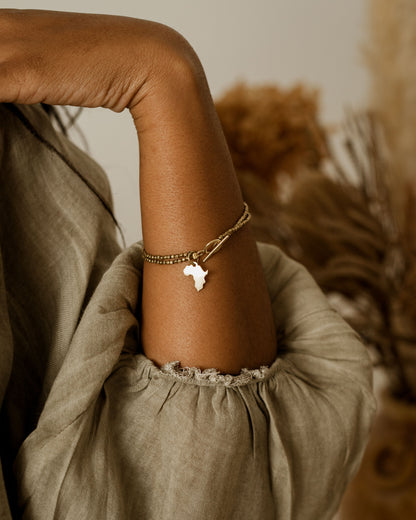 Kalk Bay Bracelet, Brass :: Assorted charms