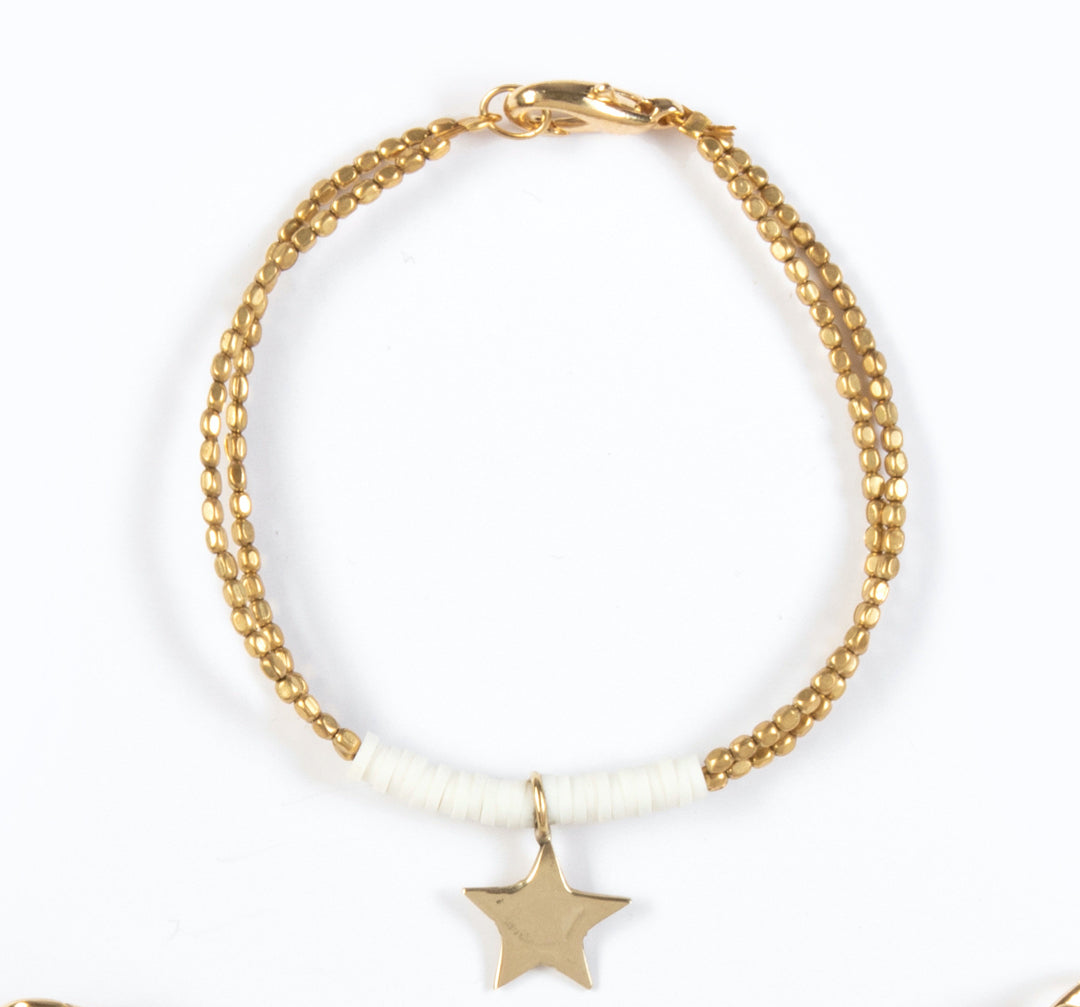 Kalk Bay Bracelets with baby star charm :: Assorted Natural hues