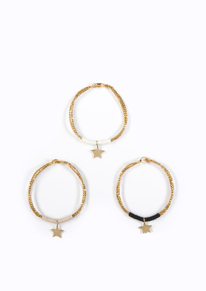 Kalk Bay Bracelets with baby star charm :: Assorted Natural hues