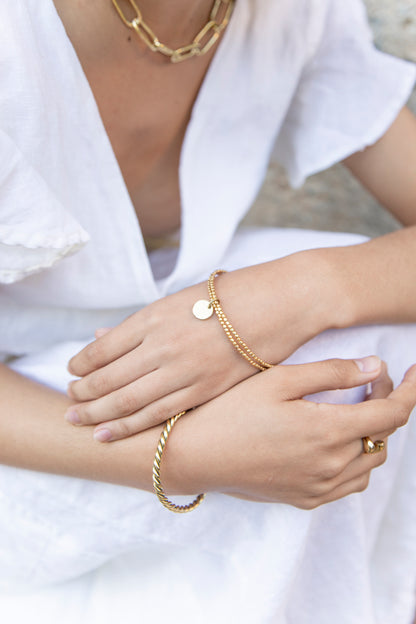 Kalk Bay Bracelet, Brass :: Assorted charms