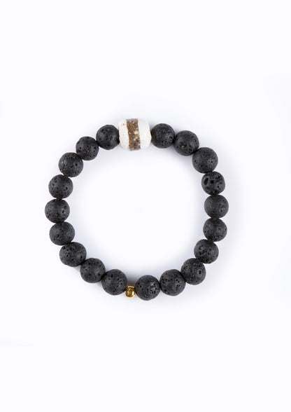 Unisex Lava Bead Bracelet :: with assorted charms