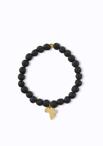 Unisex Lava Bead Bracelet :: with assorted charms