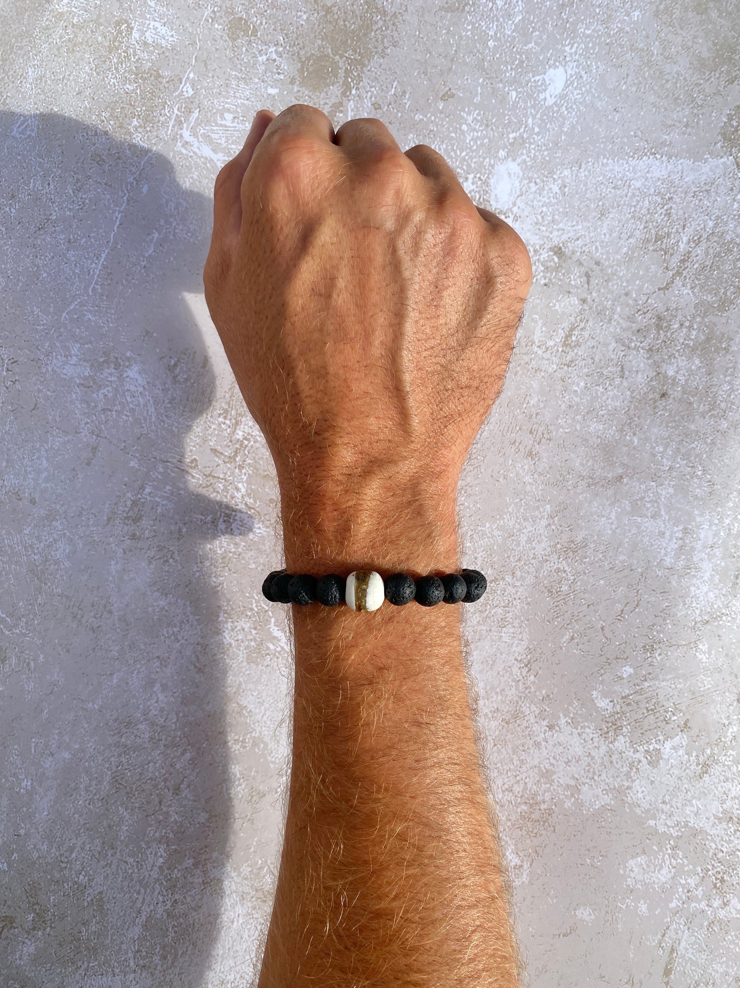 Unisex Lava Bead Bracelet :: with assorted charms