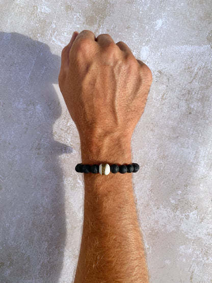 Unisex Lava Bead Bracelet :: with assorted charms