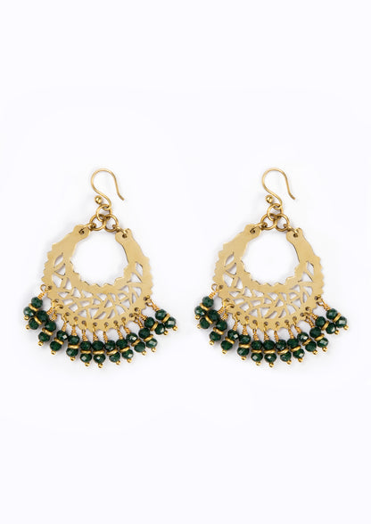 Marrakech Earrings :: Dark forest Green hues