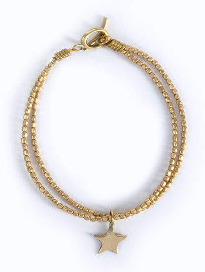 Kalk Bay Bracelet, Brass :: Assorted charms