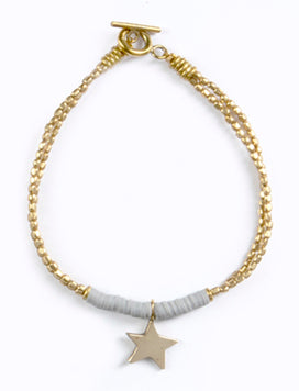 Kalk Bay Bracelets with baby star charm :: Assorted Natural hues