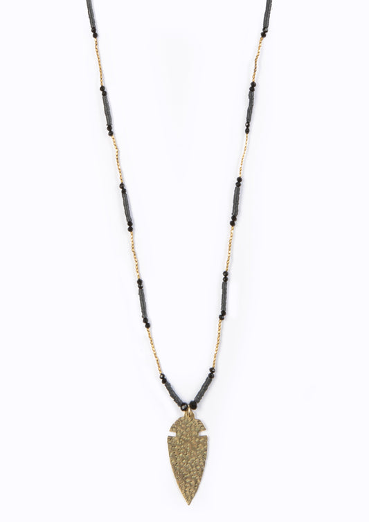 Nala Necklace with Spear:: Ebony Hues