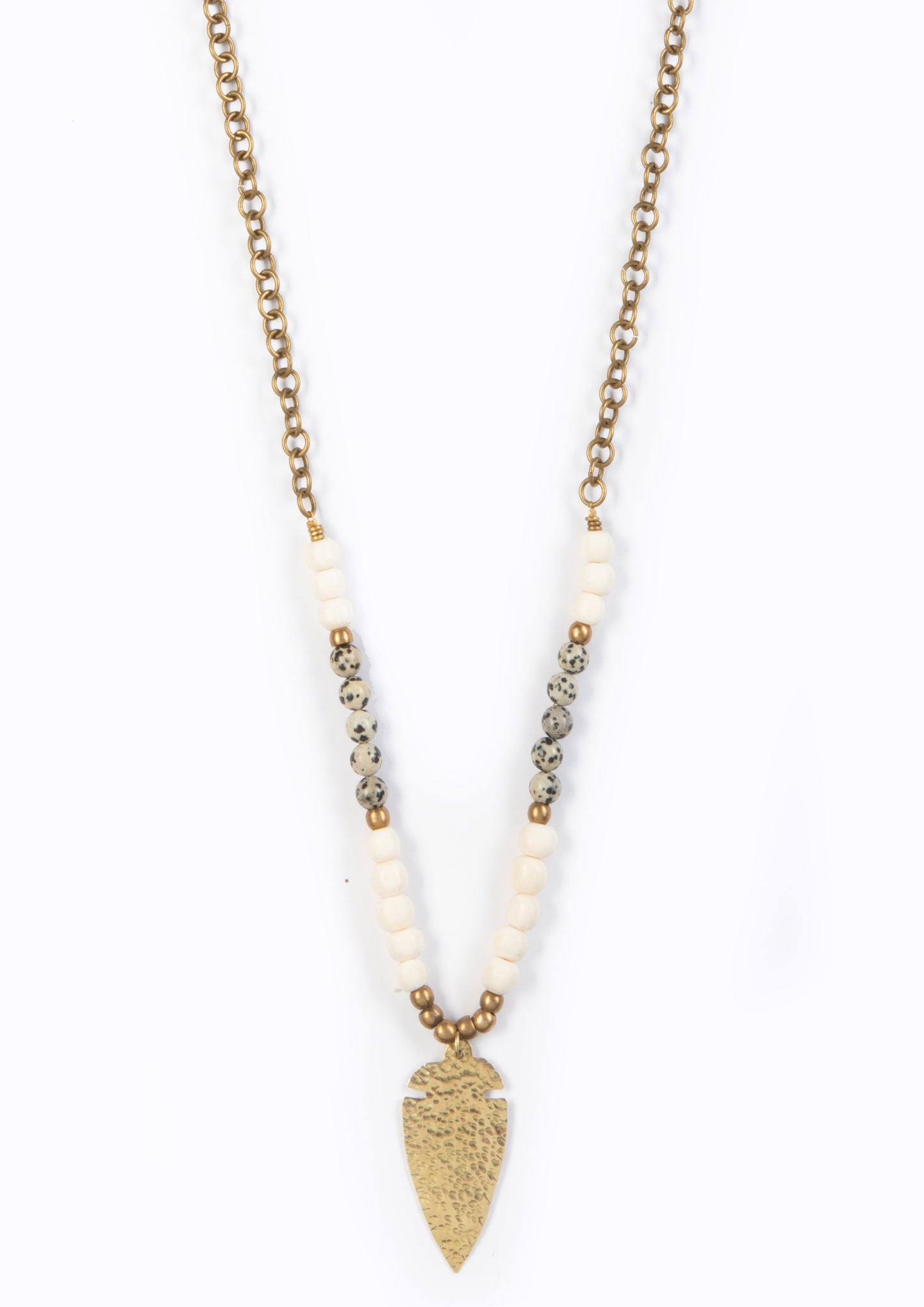 Nomad Necklace :: with Spear ::  Ivory hues