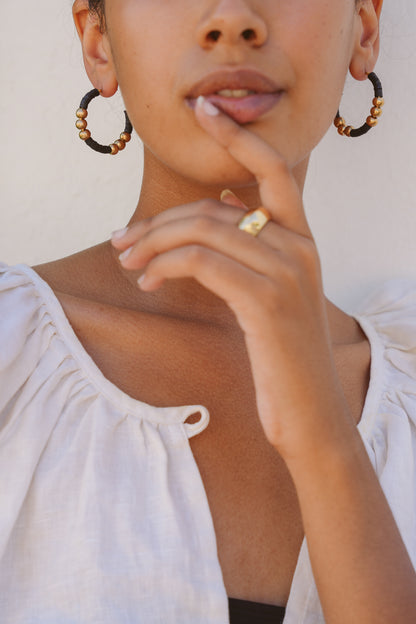 Ntesh Hoops with a touch of Ethiopia:: Ebony Hues