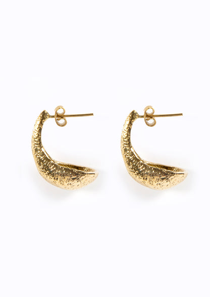 Ocean Drop Earrings- Coral Textured Brass