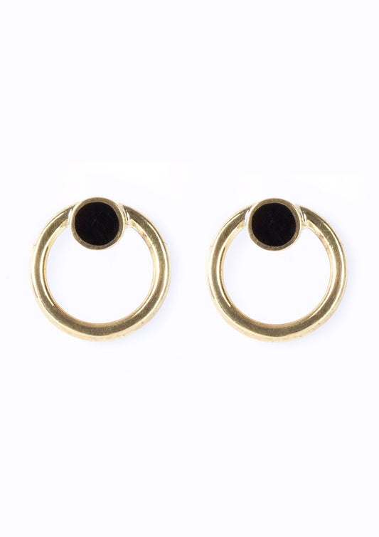 Full Circle Earrings with Black Cowhorn