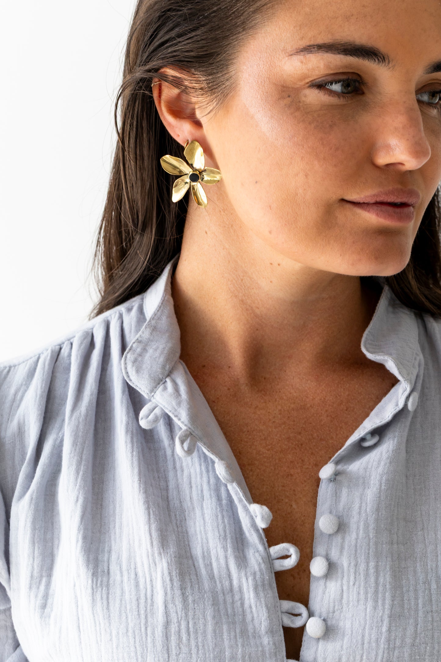 Flower Earrings Horn