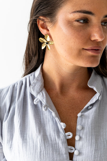 Flower Earrings Horn