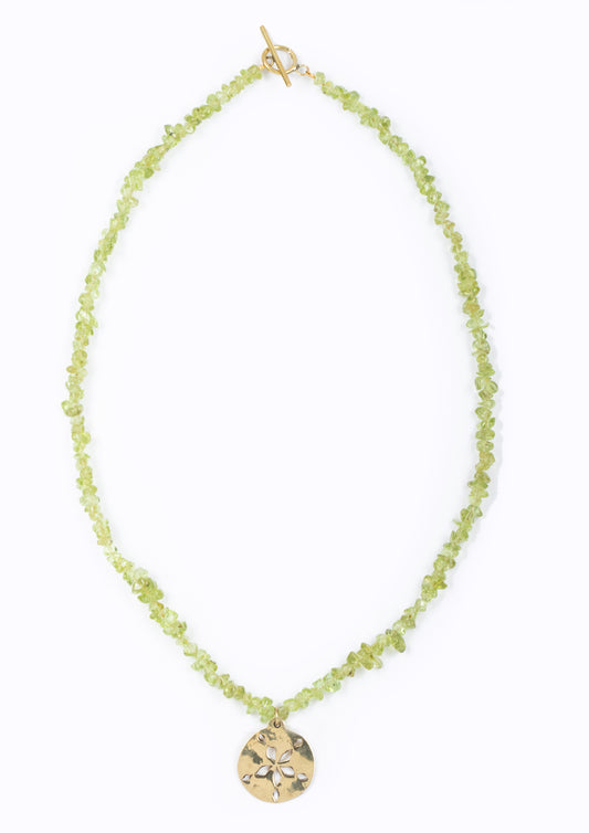 Pwani Necklace with Peridot Stones:: Assorted Charms