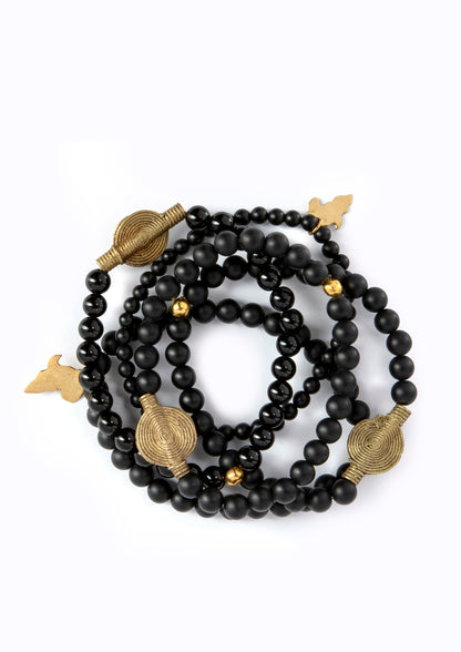 Juju Bracelets, Agate Stones, Ebony Hues