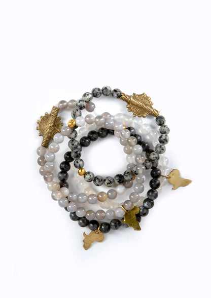 Juju Bracelets, Semi-Precious Stones, Elephant Greys