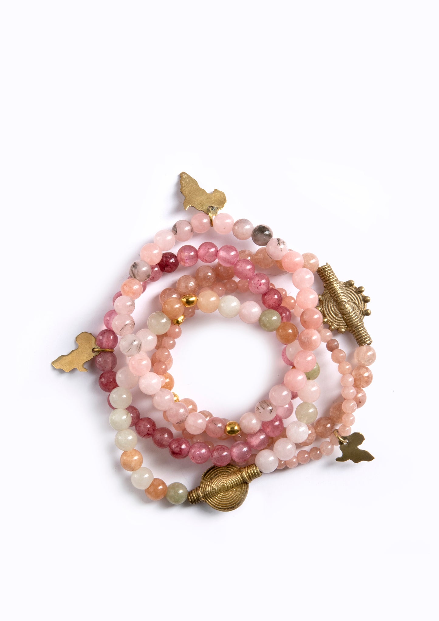 Juju Bracelets, Semi-Precious Stones, Dusty Pinks