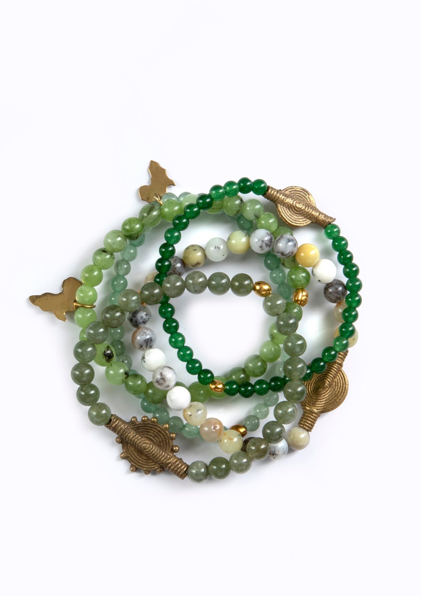 Juju Bracelets, Semi-Precious Stones, Jungle Greens