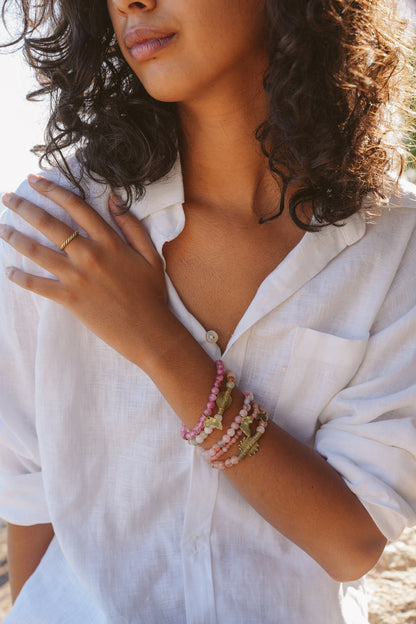 Juju Bracelets, Semi-Precious Stones, Dusty Pinks