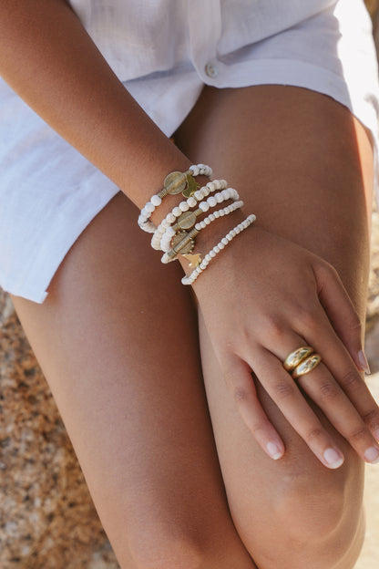 Juju Bracelets, Agate Stones, Ivory Hues