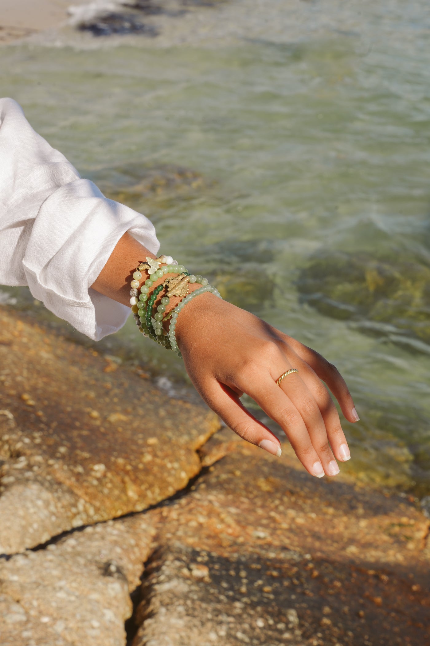 Juju Bracelets, Semi-Precious Stones, Jungle Greens