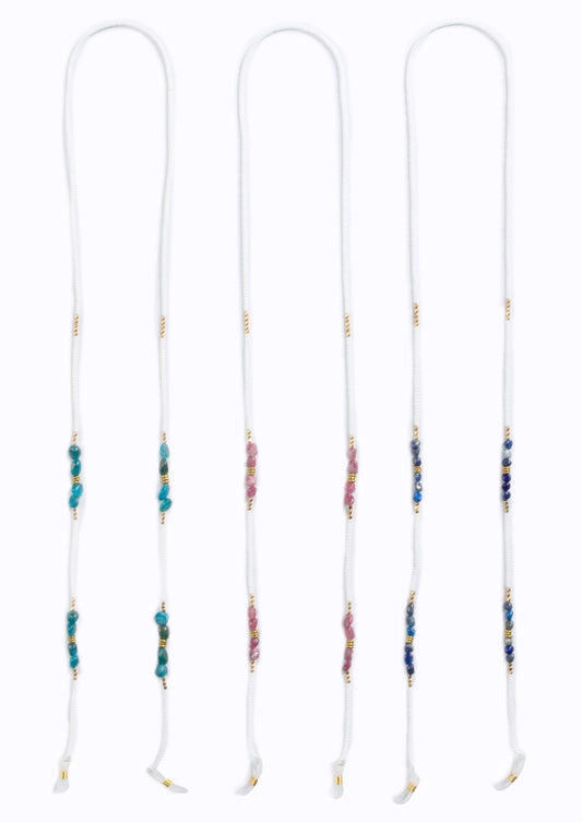 Island Sunglass Holder, Assorted Semi Precious Stones