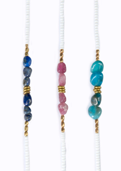 Island Sunglass Holder, Assorted Semi Precious Stones